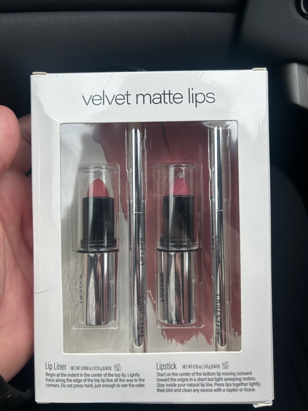 Ellen Tracy Lipstick & Lip Liner Set — Nude Brown and Soft Pink - Picture 2 of 2